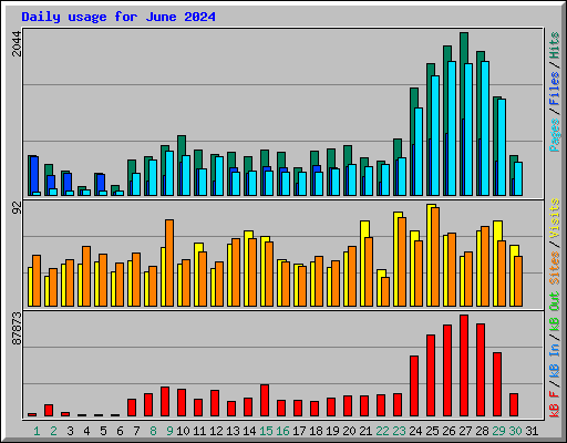 Daily usage for June 2024