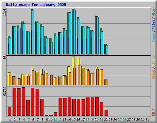 Daily usage for January 2025