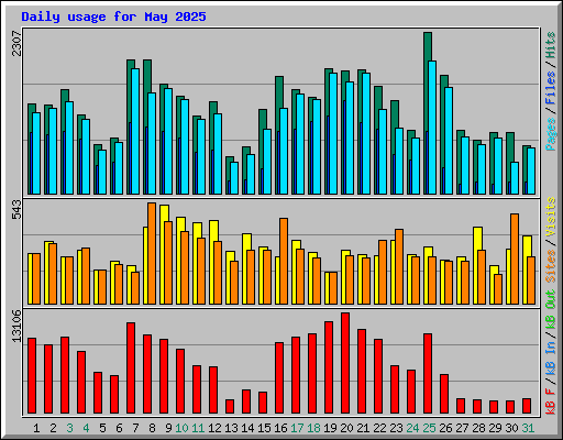 Daily usage for May 2025
