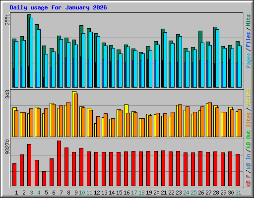 Daily usage for January 2026