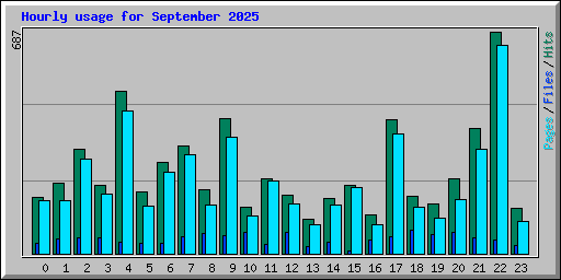 Hourly usage for September 2025
