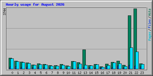 Hourly usage for August 2026