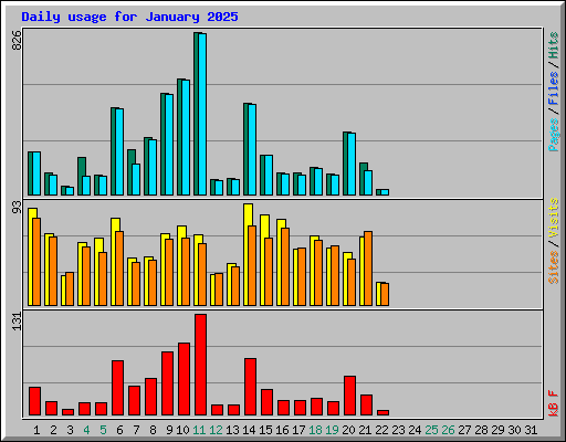 Daily usage for January 2025