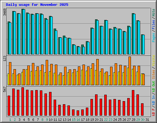 Daily usage for November 2025