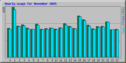 Hourly usage for November 2025